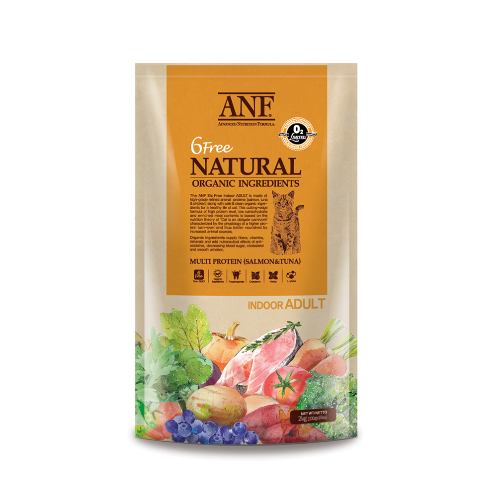 ANF 6free 유기농 인도어 어덜트 2kg / 고양이사료